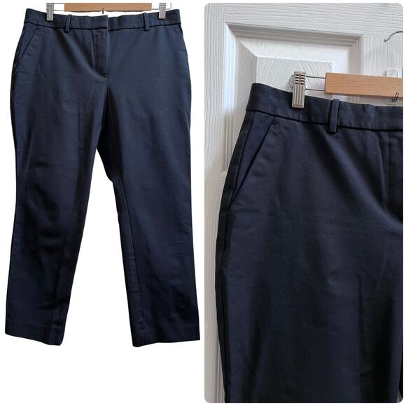 Theory Black Treeca 2 Double Stretch Cotton Blend Slim Pant Size 10 Office - Picture 15 of 15